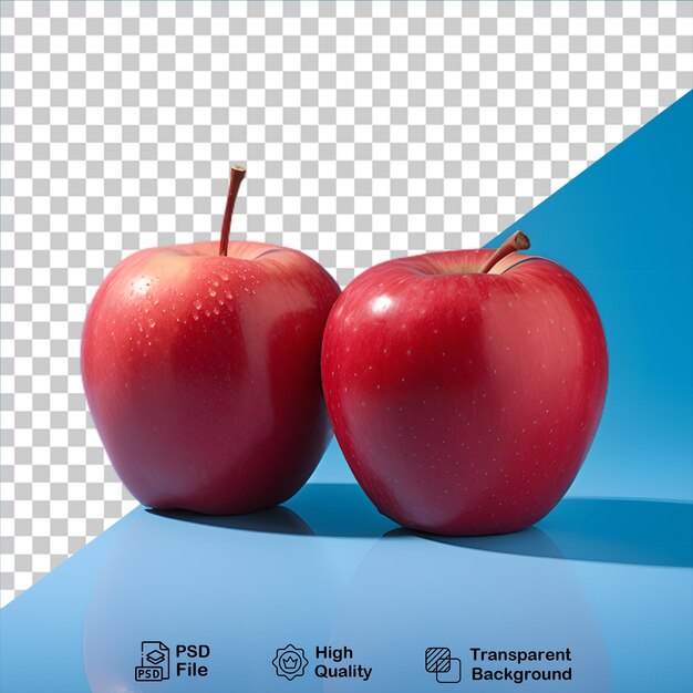 PSD two red apples isolated on transparent background include png file