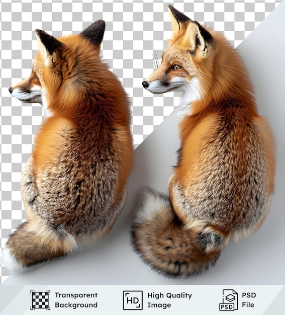 Two Red Foxes Transparent Images PSD Format Available for Design Projects HighResolution Textures