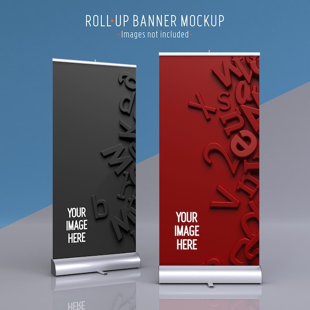 Two roll-up banner display mockup