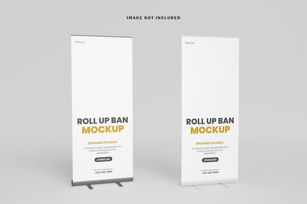 PSD two roll up banner mockup