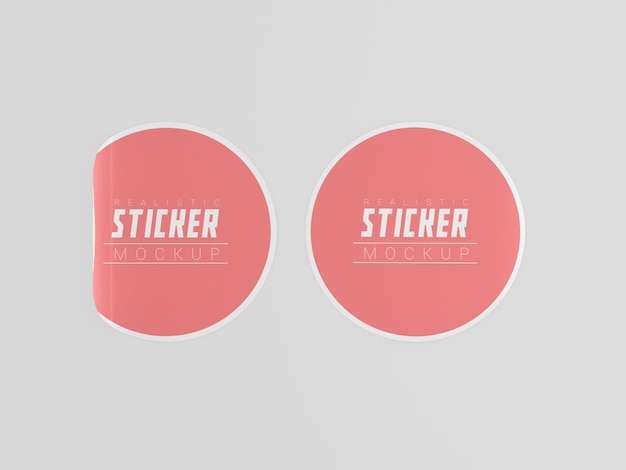 PSD two round sticker mockup