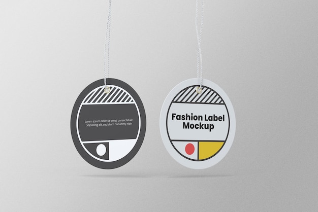 Due etichette rotonde per un modello di etichetta di moda