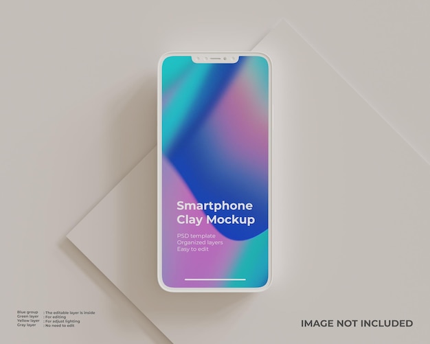 Due smartphone con un mockup di argilla fogliare