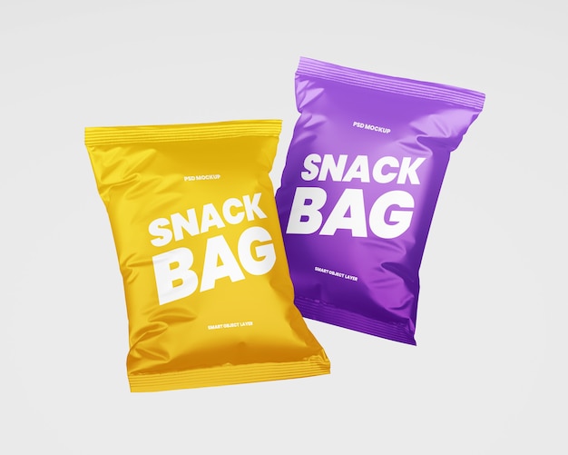 PSD due mockup di imballaggi per snack