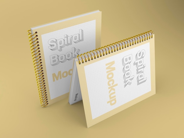 Two spiral book binding mockup