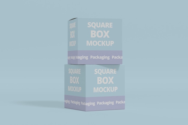 Two square box mockup