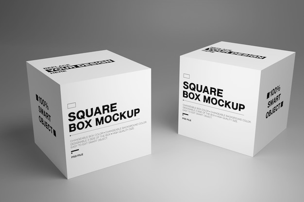 PSD two square box psd mockup