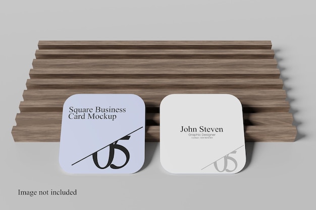 Two square business card mockup