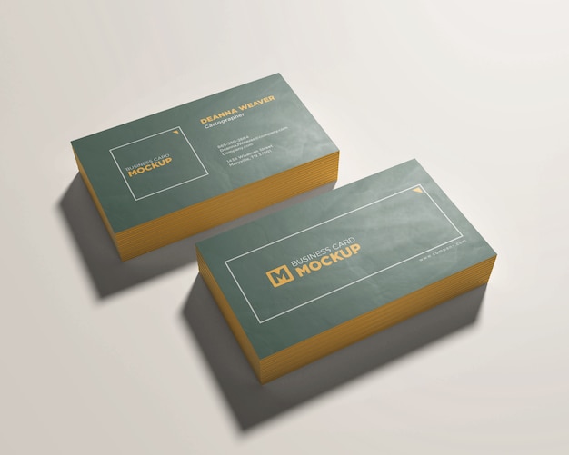 Two stack business card mockup