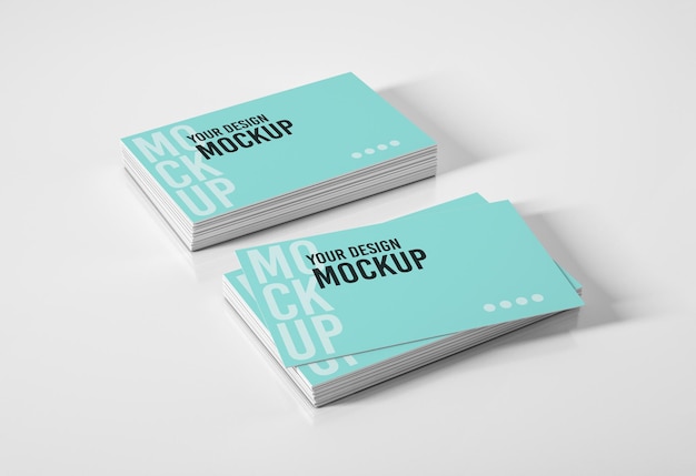 two stacks of business cards mockup