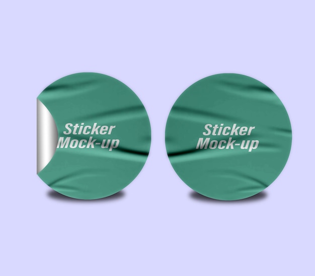 2 ステッカーモックアップデザイン PSD テンプレート