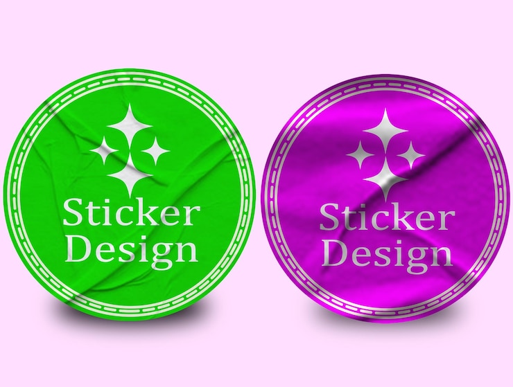 PSD two sticker mockup design psd template