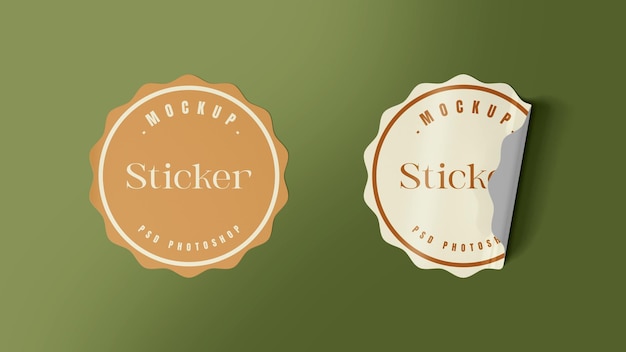 PSD two stickers mockup