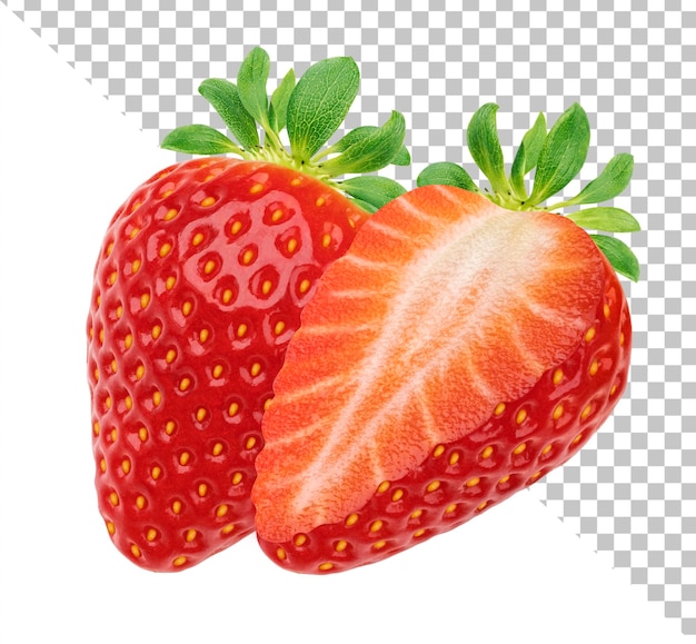 Two strawberries isolated