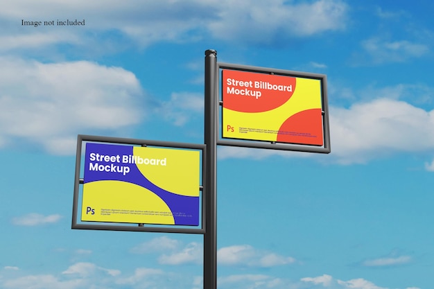 PSD two street billboard mockup for showcasing your design to clients