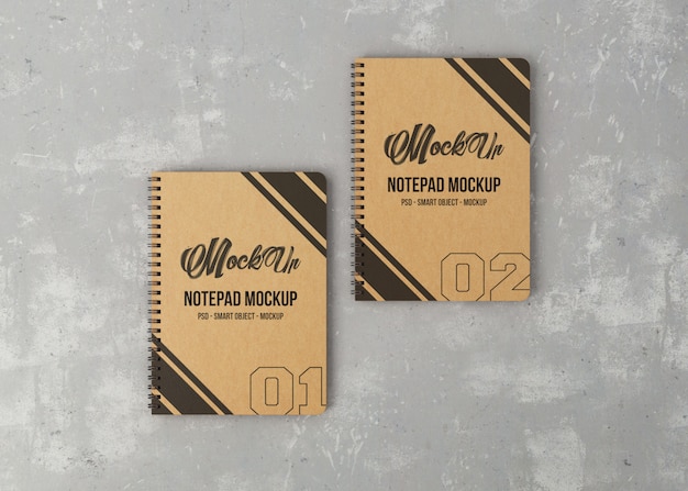 Two stylish mockup notebooks