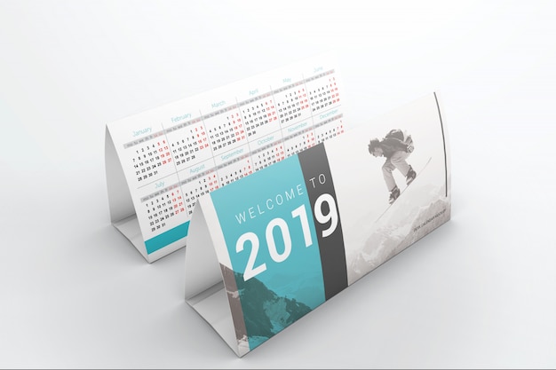 PSD mockup di due calendari da tavolo