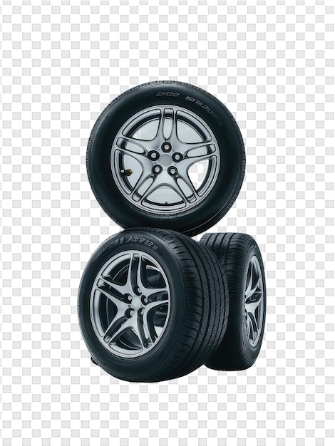 PSD two tires are shown on a transparent background