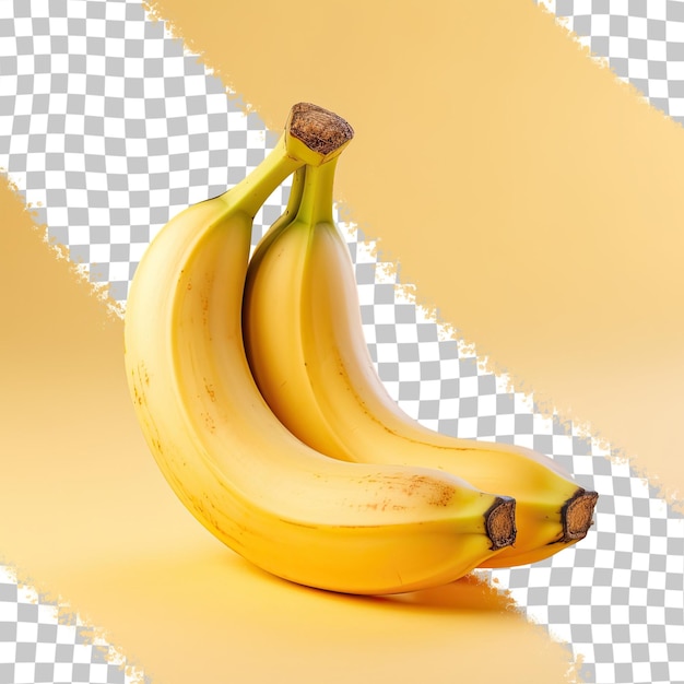 PSD two transparent backgrounded bananas appear to be ripe