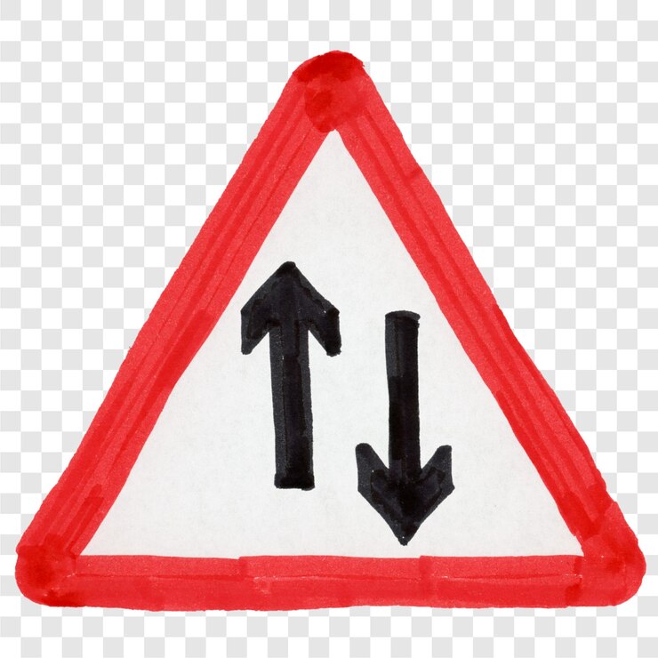 PSD two way traffic sign illustration transparent