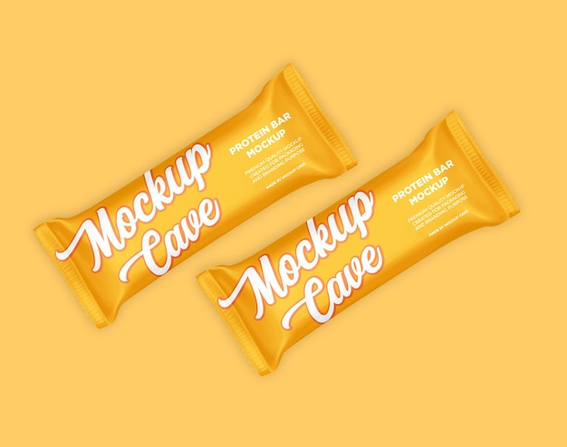 Two yellow bars of a mockup bar that says mockup.