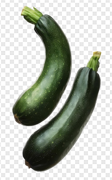 PSD two zucchini on a transparent background