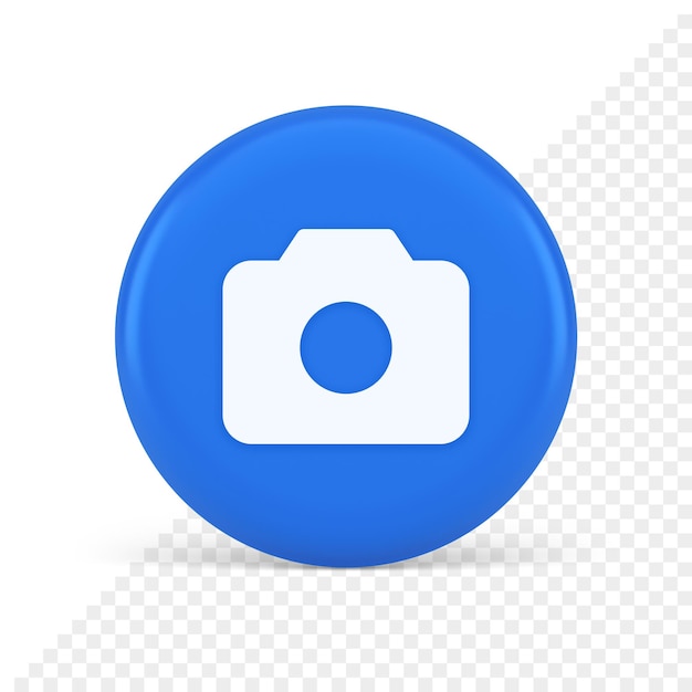 Tworzenie Treści Aplikacji Multimedialnych Aparatu Przycisk Cyfrowy 3d Realistyczna Ikona