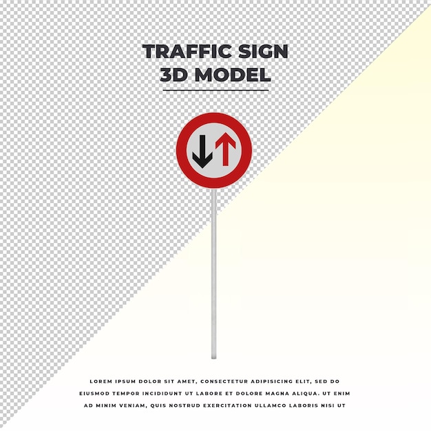 PSD twoway traffic straight ahead traffic sign