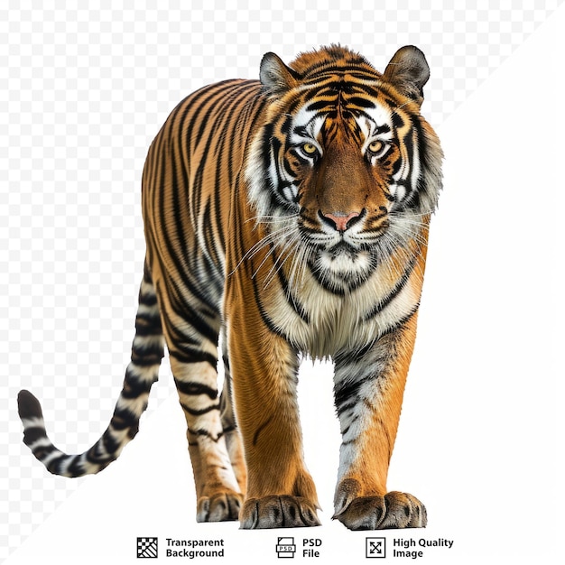 PSD tygrys na białym tle na białym tle