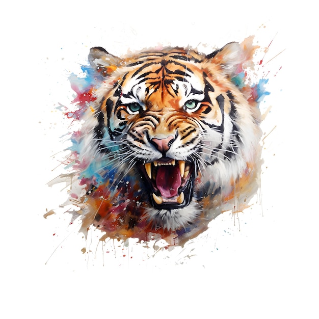PSD tygrys twarz kreskówka ikona obrazu