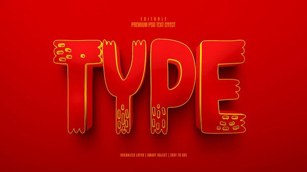 PSD type 3d editable premium psd text effect