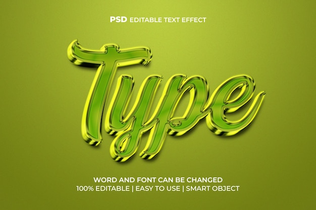 PSD type 3d editable text effect