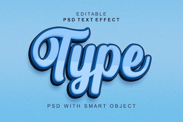 Type 3d tekststil effekt