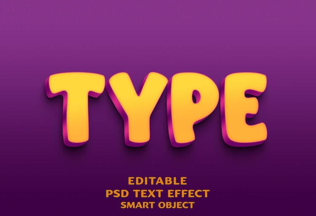 Type 3d text effect design