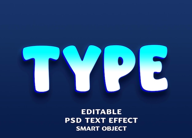 Type 3d text effect design