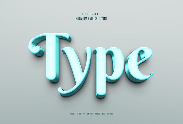 Type editable premium 3d psd text effect