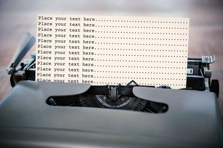 PSD typewriter mockup for photoshop