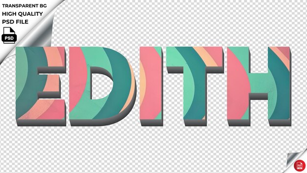 PSD typografia edith gradient turquoise retro tekst tekstura psd przezroczysta