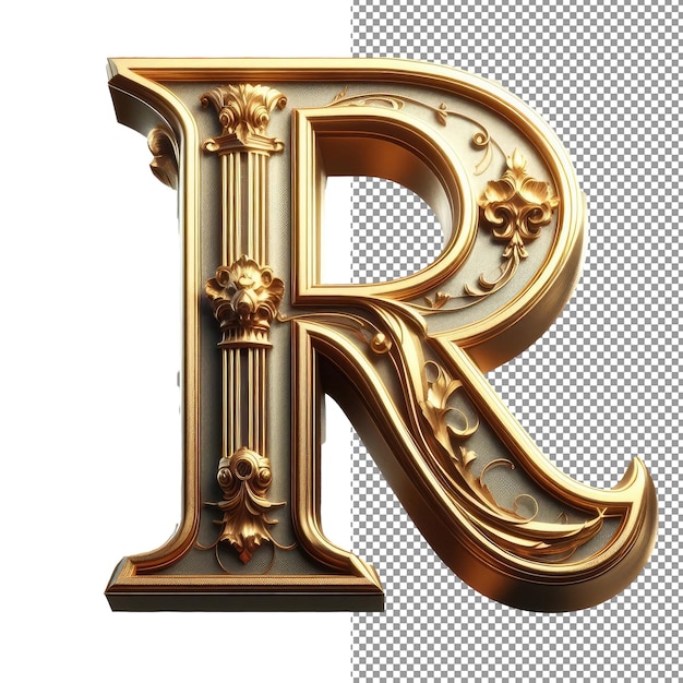 Typografia Elegance Izolowana Litera 3d Na Tle Png.