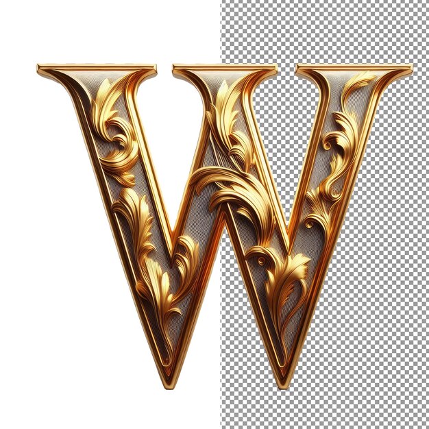 PSD typografia elegance izolowana litera 3d na tle png.