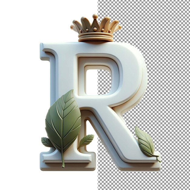 PSD typografia elegance izolowana litera 3d na tle png.