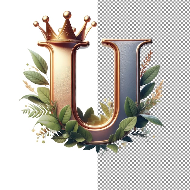 PSD typografia elegance izolowana litera 3d na tle png.