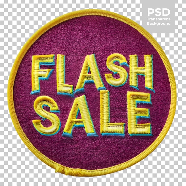 PSD typografia flash sale w formie haftowanej