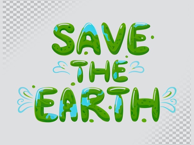 PSD typografia psd save the earth