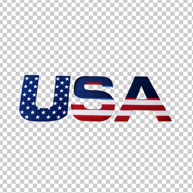 PSD typografia słów usa tekst png