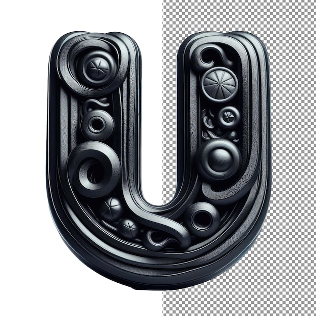Typografia wymiarowa Izolowana litera 3D na tle PNG