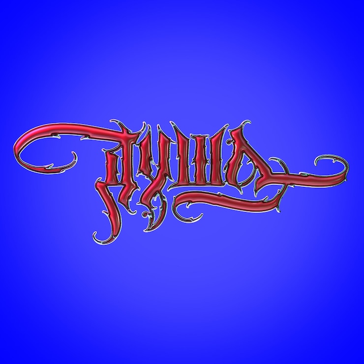 PSD typography 3d metallic