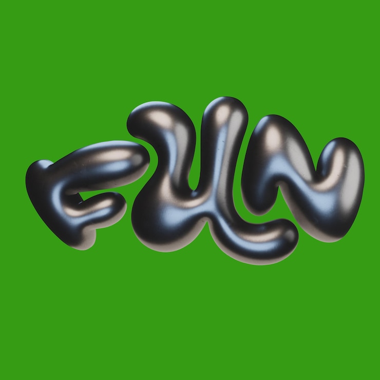 PSD typography 3d rendering illustration