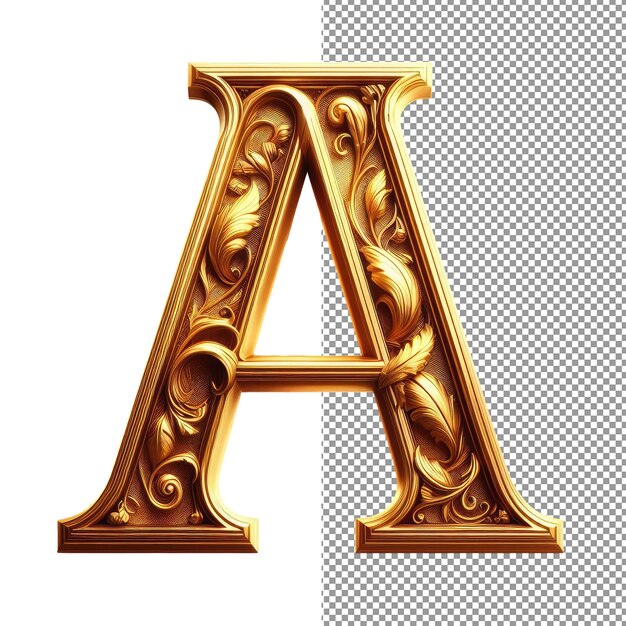 Typography elegance isolated 3d letter on png background