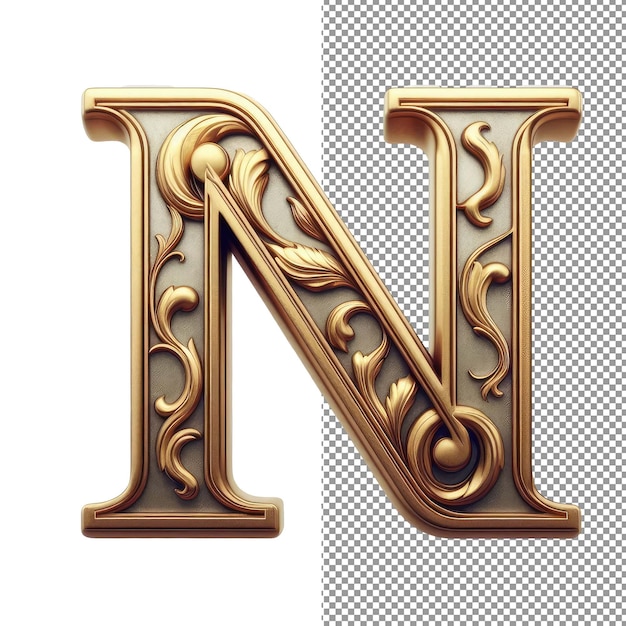 PSD typography elegance isolated 3d letter on png background